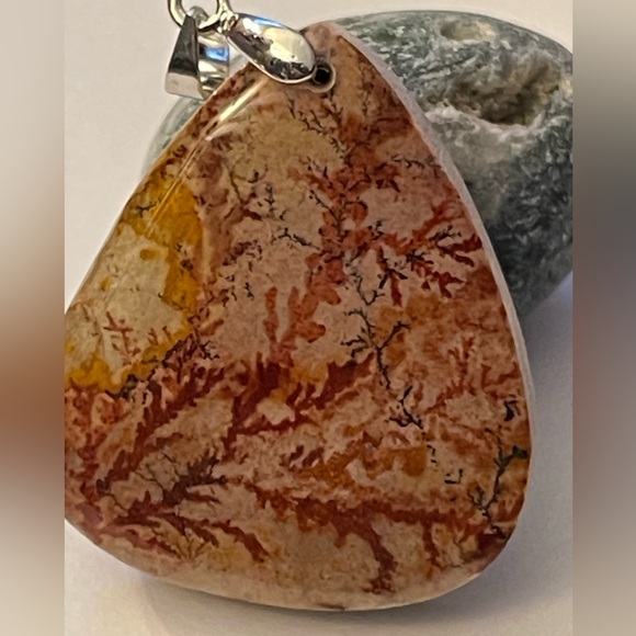 Natural Picture Jasper Pendant Crystal Gemstone Natural Stone - Picture 4 of 6
